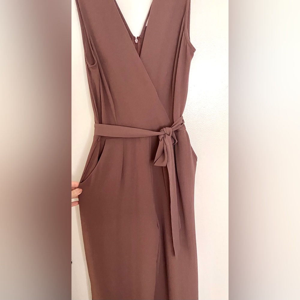 Monteau belted waist jumpsuit with pockets